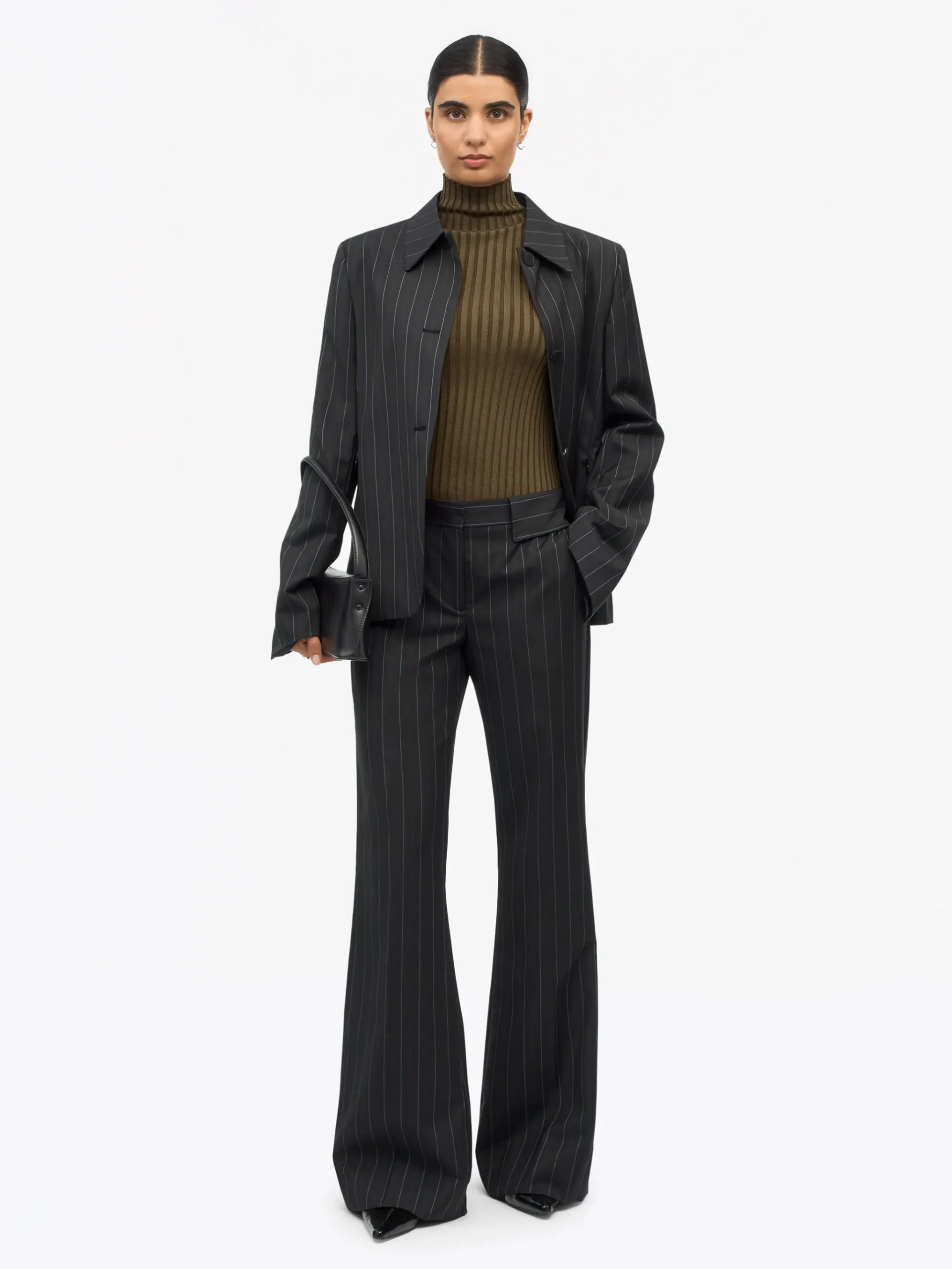 Juli Kritstrecksrandiga Bootcut-Byxor